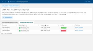 Vorschau von Erledigte Anträge